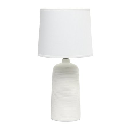 Simple Designs Textured Linear Ceramic Table Lamp, Off White LT2085-OFF